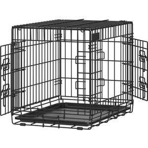 JAXY Hondenbench - Hondenbench Opvouwbaar - Bench Voor Honden - Honden Bench - Hondenbench Auto - 107x70x77,5 cm - 2 Deuren - Dog Crate - XL