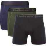 Comfortabel & Zijdezacht Bamboo Basics Rico - Bamboe Boxershorts Heren (Multipack 3 stuks) - Onderbroek - Ondergoed - Navy, Army & Zwart