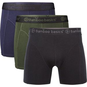 Comfortabel & Zijdezacht Bamboo Basics Rico - Bamboe Boxershorts Heren (Multipack 3 stuks) - Onderbroek - Ondergoed - Navy, Army & Zwart