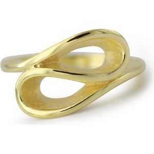 Schitterende 14 Karaat Vergulde Zilveren Brede Ring Infinity Oneindigheid 17.25 mm. (maat 54)