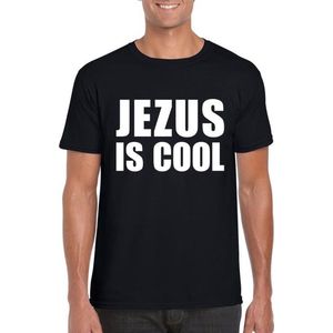 Zwart Jezus is cool t-shirt voor heren L