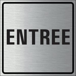 Entree bordje, geborsteld aluminium 200 x 200 mm