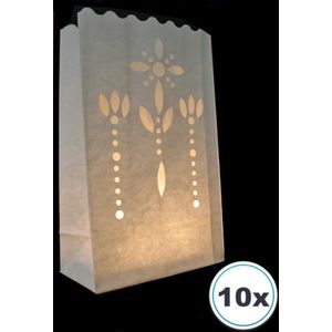 10 x Candle bag BLOEMETJES, windlicht, papieren kaars houder, lichtzak, candlebag,  lampion, candlebags, sfeerlicht, bedrukt, logo, foto,  theelicht, Volanterna®