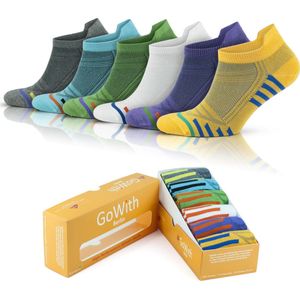 GoWith-bamboe sokken-sneaker sokken-6 paar-enkel sokken-sportsokken-naadloze sokken-cadeau sokken-35-40