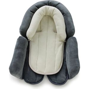 Autostoelverkleiner baby - Maxi Cosi verkleiner - Zitverkleiner - Verkleinkussen MaxiCosi - Cuddle Soft grijs/crèmewit