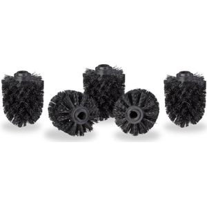 Relaxdays reserve borstelkoppen toiletgarnituur - schroefdraad 12mm wc-borstel - zwart