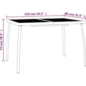 vidaXL - 3-delige - Tuinset - staal - antracietkleurig