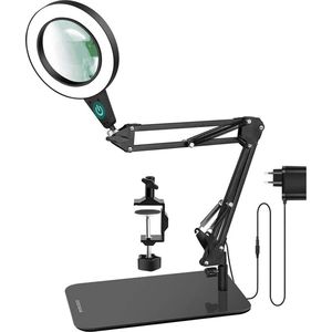 Vergrootglas Bureaulamp met Kleurmodi - Verstelbare Arm - LED Verlichting - Oogbescherming