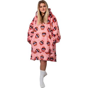 BlaBla oversized hoodie deken - plaids met mouwen - fleece deken met mouwen - ultrazachte binnenkant - hoodie blanket - snuggie - one size fits all