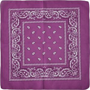 Boeren zakdoek paars - Bandana - Trots op de boer - Landelijke decoratie - Polyester - 55 x 55 cm