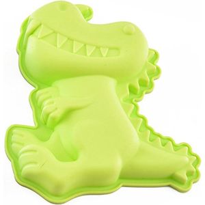 Siliconen dinosaurus bakvorm platte taartvorm - 3D schattige dieren vorm voor kinderverjaardag - groen