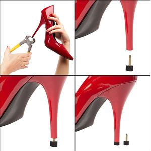 Belle Vous Zwarte Hoge Hakken Vervangings Tips (60 Pak) – Set van 5 Geassorteerde U-Vorm Maat & Eindtang – 30 Paar Reparatie Dopjes met Metalen Deuvelpinnen Voor Hoge Hakken & Stiletto Schoenen