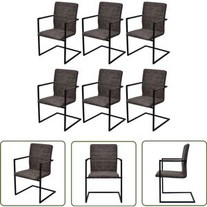 vidaXL Eetkamerstoelen set van 6 - Kunstleer Bruin Eetkamerstoelen - Bruine Eetkamerstoelen - Kunstleder Eetkamerstoelen - Moderne Eetkamerstoelen - Comfortabele Eetkamerstoelen