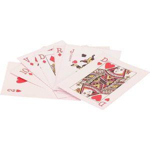 8x pakjes mini basic speelkaarten 5.5 x 4 cm in doosje van karton - Handig formaatje kleine kaartspelletjes - Uitdeelspeelgoed