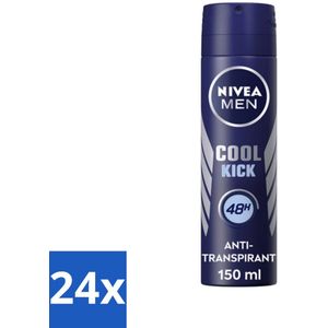 Nivea - Men - Deodorant - Spray - Cool Kick - 150 ml - Voordeelverpakking - 24 stuks