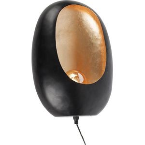 QAZQA cova - Design Wandlamp met schakelaar voor binnen - 1 lichts - D 16 cm - Zwart Goud - Woonkamer | Slaapkamer | Keuken