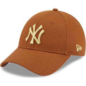 New Era New York Yankees Metallic Logo Womens Brown 9FORTY Adjustable Cap