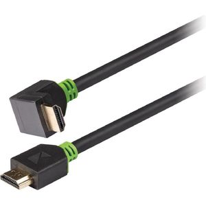 High Speed HDMI -kabel met Ethernet HDMI -connector - HDMI -connector 90 haaks 2.00 m grijs