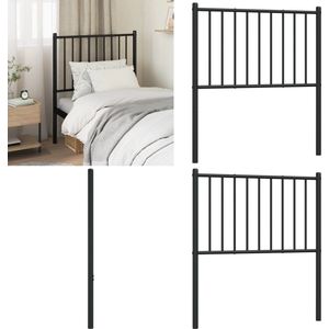 vidaXL Hoofdbord metaal zwart 75 cm - Hoofdbord - Hoofdborden - Hoofdeinde - Metalen Hoofdbord