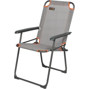 Opvouwbare klapstoel tot 100 kg belastbaar met hoge rugleuning voor outdoor gebruik - grijs