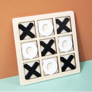 Tic Tac Toe - Boter Kaas en Eieren - Speelbord - Spelen - Spel - Bordspel - Voor Onderweg - Makkelijk Opbergen - Voor Kinderen en Volwassenen - Cadeau - Hout - 14CM x 14CM
