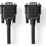 Nedis VGA-Kabel - VGA Male - VGA Female 15p - Vernikkeld - Maximale resolutie: 1280x800 - 5.00 m - Rond - ABS - Zwart - Polybag