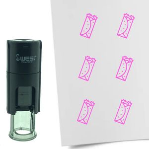 CombiCraft Stempel Burrito 10mm rond - roze inkt