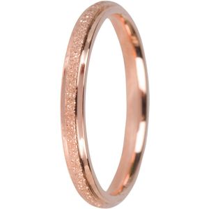 Glitter Ring - Minimalistische Ring - Rosé Goudkleurig RVS (16.00mm / maat 50)
