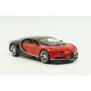 Bburago Bugatti Chiron 2016 - Rood/Zwart - Schaal 1:18