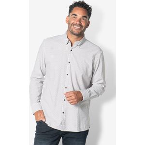 Twinlife Heren Shirt Print Geweven - Overhemd - Comfortabel - Regular Fit - Wit - XL