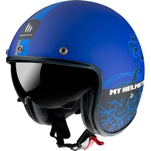 Mt Helmets Le Mans 2 Sv Cafe Racer Jet Helm Blauw S