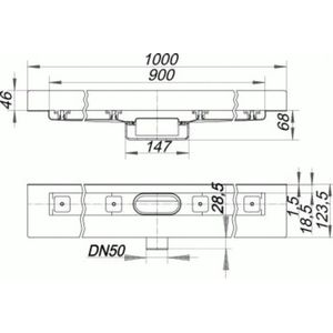 DALLMER douchegoot CeraLine Nano B 900mm, DN 50 Totale hoogte 68mm, 523204