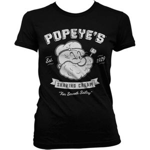 Popeye Dames Tshirt -XL- Popeye's Shaving Cream Zwart