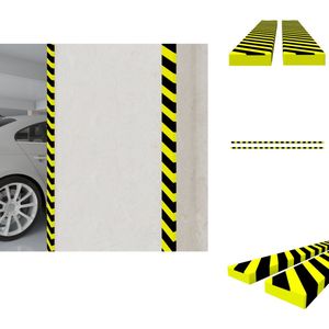 vidaXL Hoekbeschermer - Hoekbeschermers - Hoekbescherming - Beschermer - Hoekbeschermers 2 st 6x2x101,5 cm PU geel en zwart