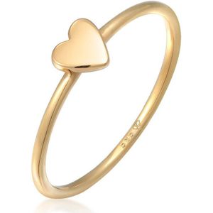 Elli PREMIUM Dames Ring Dames Stack hart liefde verloving in 585 geel goud