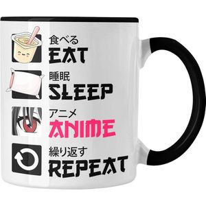 Anime Mok Cadeau Zeggende Koffiekop Cadeaus Decoratie Anime Fan (Zwart)