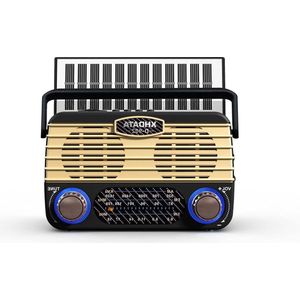 Draagbare Vintage Radio - FM/AM/SW - Geschikt voor onderweg - 1 stuk - Zwart - Kunststof - Compact