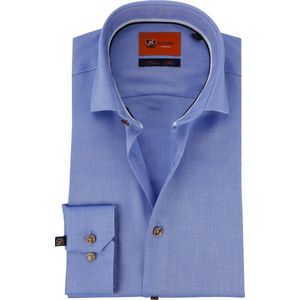 Suitable - Overhemd Oxford Roy Blauw - 40 - Heren - Slim-fit