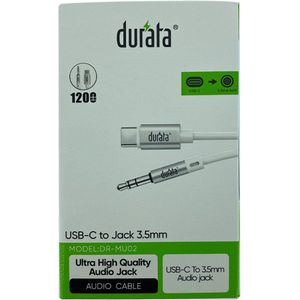 Durata - Audio Kabel - USB-C naar 3.5mm Audio Jack - 1.2m