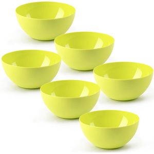 Plasticforte kommetjes/schaaltjes - 6x - dessert/ontbijt - kunststof - D17 x H8 cm - groen