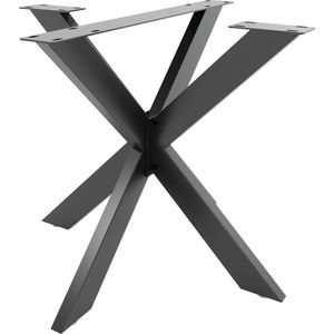 Luxe tafelpoot - Metaal - Meubelpoot - Tafelonderstel - Spinpoot - Tafelpoot zwart - 85x85x71cm