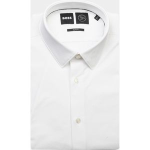 BOSS - Hank Overhemd Stretch Wit - Heren - Maat 39 - Slim-fit