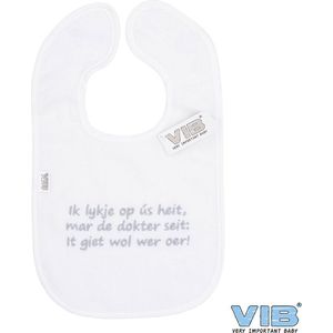 VIB® - Slabbetje Luxe velours - Fries - Ik lykje op ús heit, mar de dokter seit, It giet wol wer oer - Babykleertjes - Baby cadeau