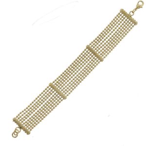 Behave Armband - goud kleur- minimalistisch - bolletjes schakel - 18 cm