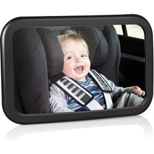 Buxibo - Verstelbare Baby Achteruitkijk Autospiegel - Auto Veiligheidsspiegel Baby - Achterbank Spiegel Baby - AutoSpiegel Baby - Babyspiegel Auto - Kinder Autospiegel - Zwart
