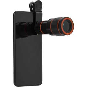 Allecto Plus - Telefoto Lens 12X Telescopic voor Mobiele Telefoon - Universele Clip-On Lens - Telescopische Focus - Fisheye Lens - Handige Smartphone Accessoire