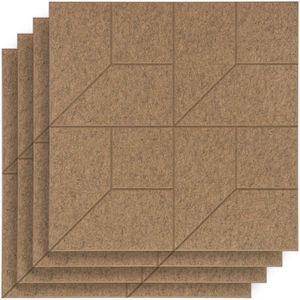 Dutchvilt akoestische wandtegels - Dutchvilt D101 - Camel - 4 stuks 60 x 60 cm - Volledig Nederlands product - Gerecycled PET-Vilt - Maak je eigen akoestische wand