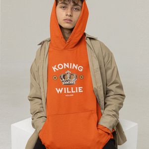Oranje Koningsdag Hoodie Koning Willie XXL - Uniseks Fit - Oranje Feestkleding