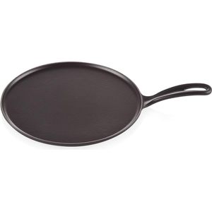 Goodivery ® Hoogwaardige Gietijzeren Crêpepan Inclusief Houten Schuiver, 27 cm, Geschikt voor Alle Kookplaten