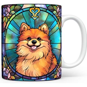 Mok met Pomeriaan Beker voor koffie of tas voor thee, cadeau voor dierenliefhebbers, moeder, vader, collega, vriend, vriendin, kantoor